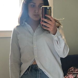 blue & white striped vintage gap button up shirt